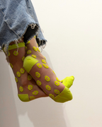 SHEER SOCKS - DAISIES LIME