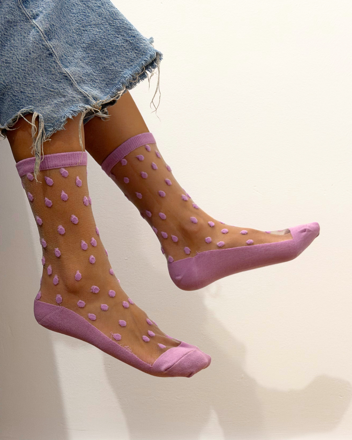 SHEER SOCKS - POLKA DOT LILAC