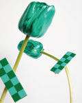 BIG CHECKED HAIR CLIP - GREEN