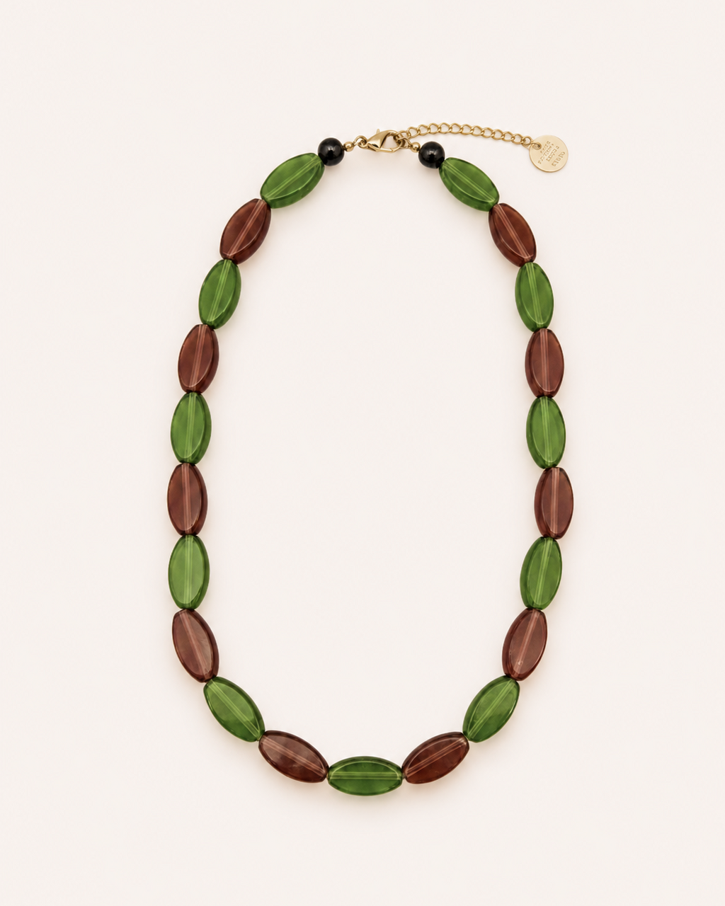 NATURAL STONES NECKLACE - GREEN&BURDEOS