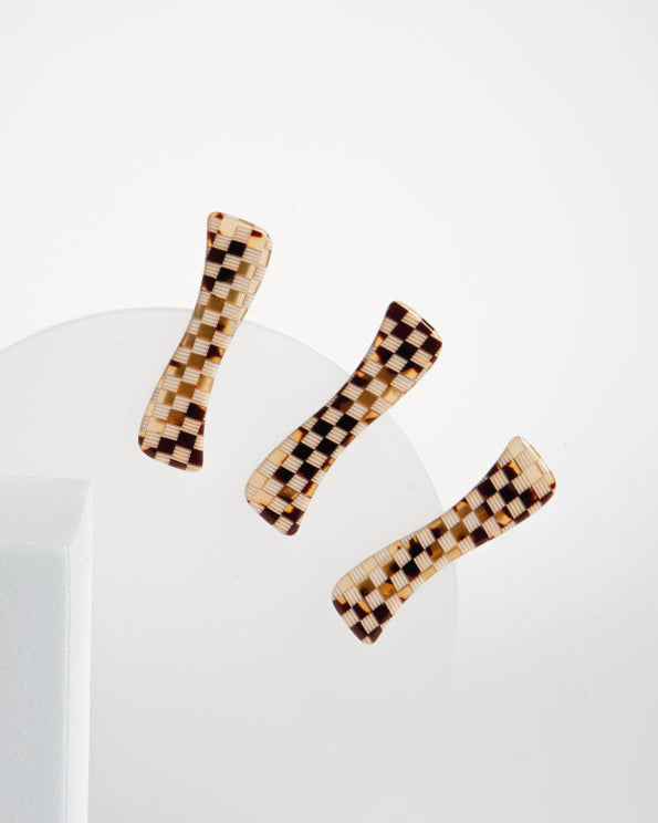 CHECKERED HAIR CLIP - CAREY&WHITE