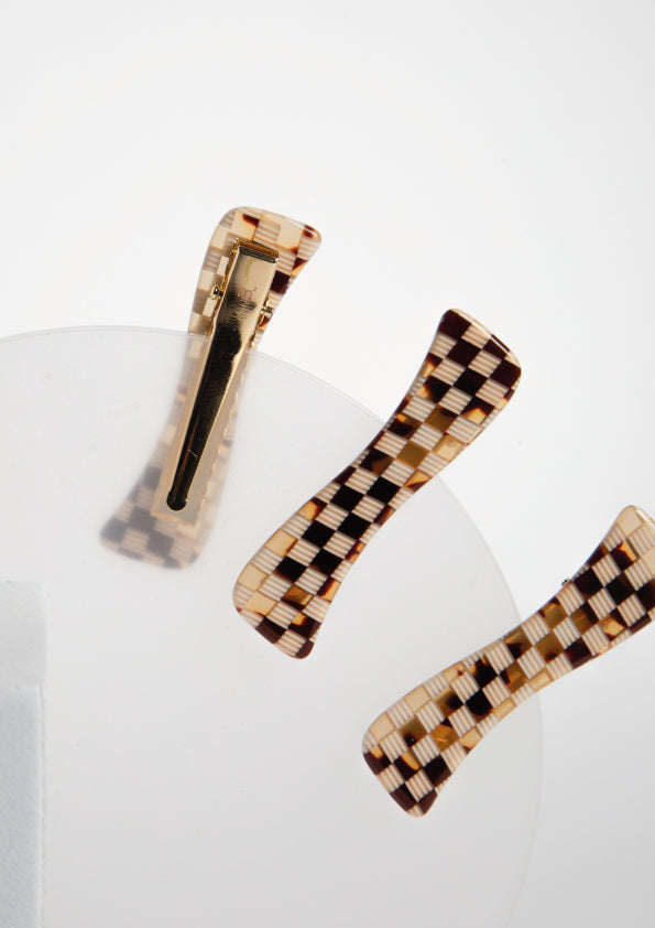 CHECKERED HAIR CLIP - CAREY&WHITE