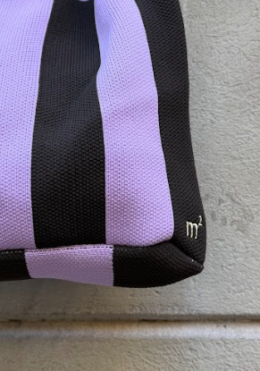 STRIPED SHOULDER BAG - LILAC&CHOCOLATE