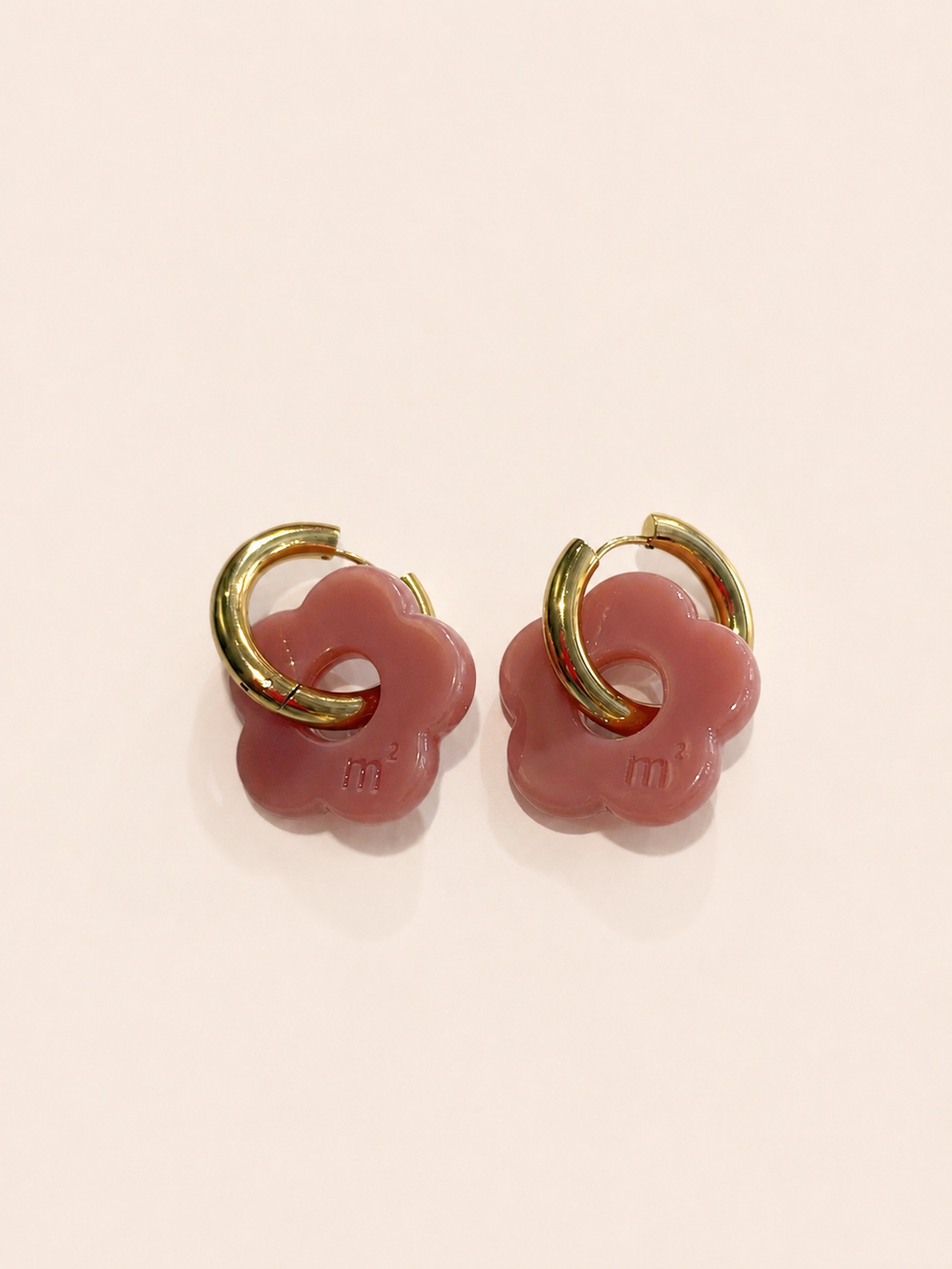 FLOWERS EARRINGS - DUSTY PINK