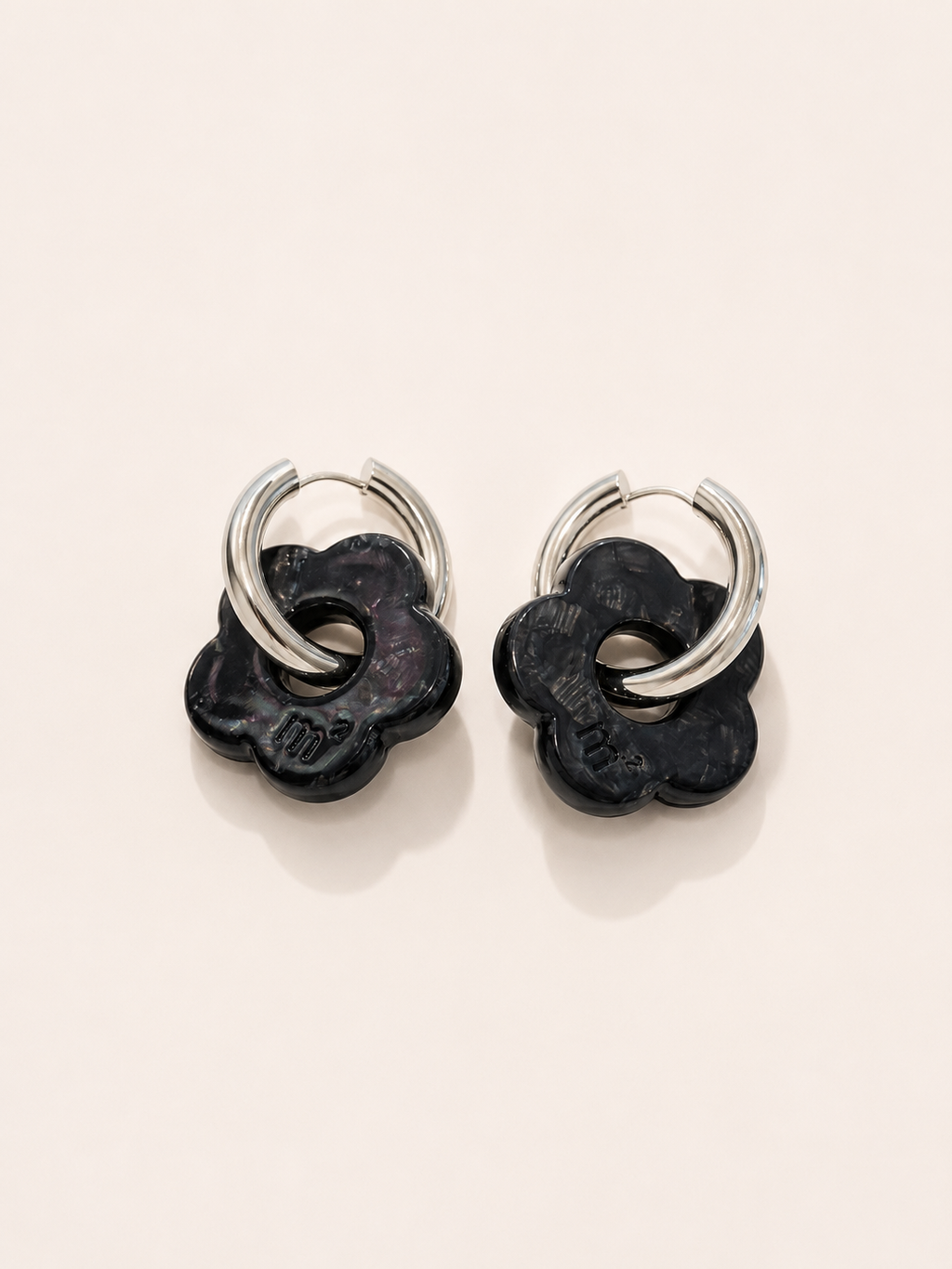 FLOWERS EARRINGS - BLACK