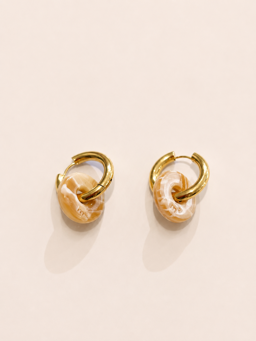 CIRCLE EARRINGS - LATTE