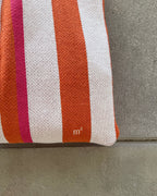 STRIPED TOTE BAG - ORANGE&PINK