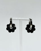 DAISY FLOWERS EARRINGS - BLACK