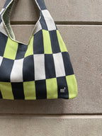 SHOULDER BAG - GREEN/GREY/CREAM