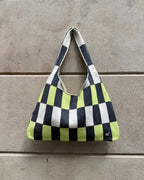 SHOULDER BAG - GREEN/GREY/CREAM
