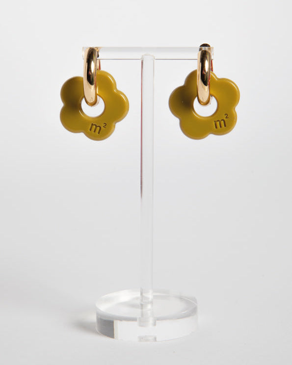 FLOWERS EARRINGS - OLIVE