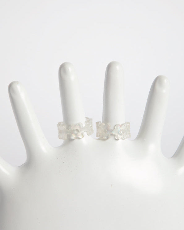 FLOWERS RING - PEARL TRANSPARENT