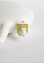 STONE RING - GREEN&PINK