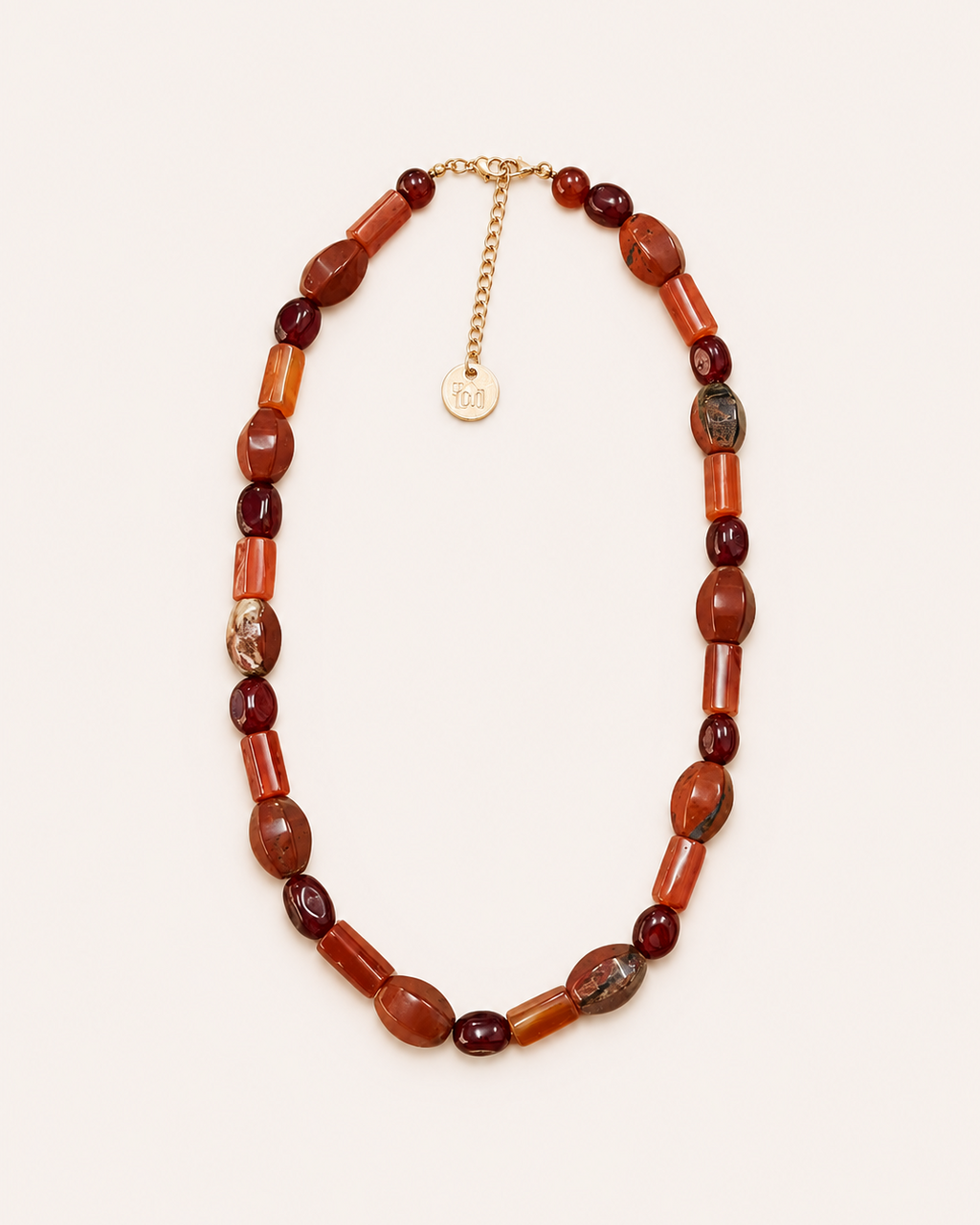 NATURAL STONES NECKLACE - TERRACOTTA