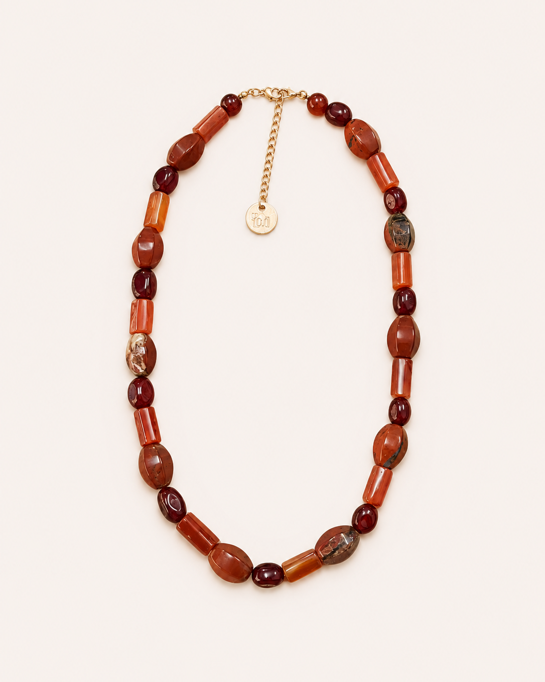 NATURAL STONES NECKLACE - TERRACOTTA