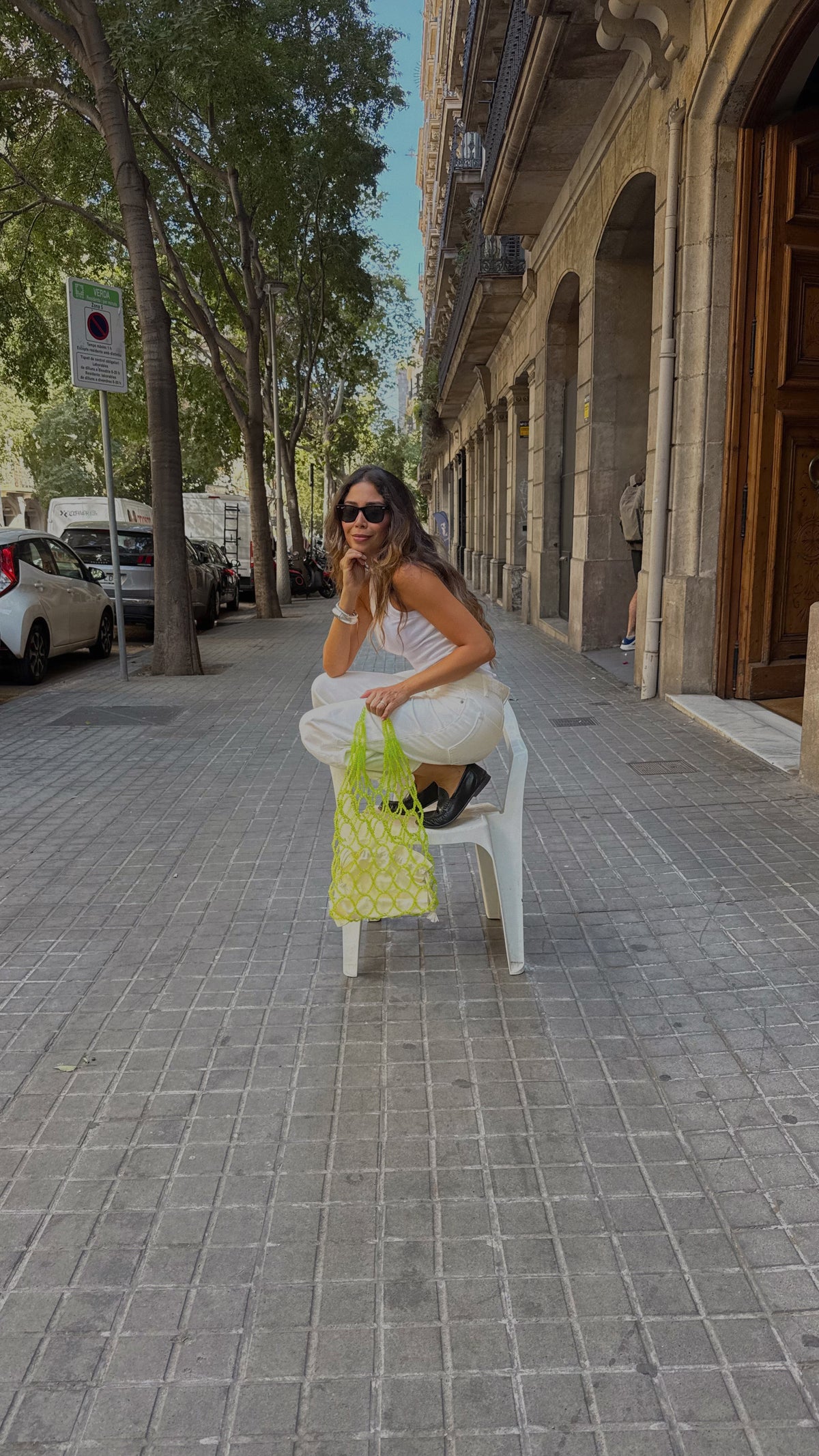 NET BEADED BAG / GREEN
