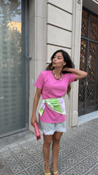 PAÑUELO - green&pink