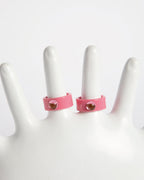 HALF STONE RING - FUCHSIA
