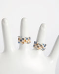 CHECKERED WAVES RING - 3COLOURS