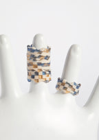 CHECKERED WAVES RING - 3COLOURS