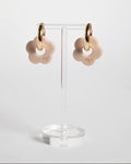 FLOWERS EARRINGS - LATTE