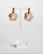 FLOWERS EARRINGS - LATTE