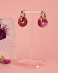 CIRCLE EARRINGS - PEARL FUCHSIA