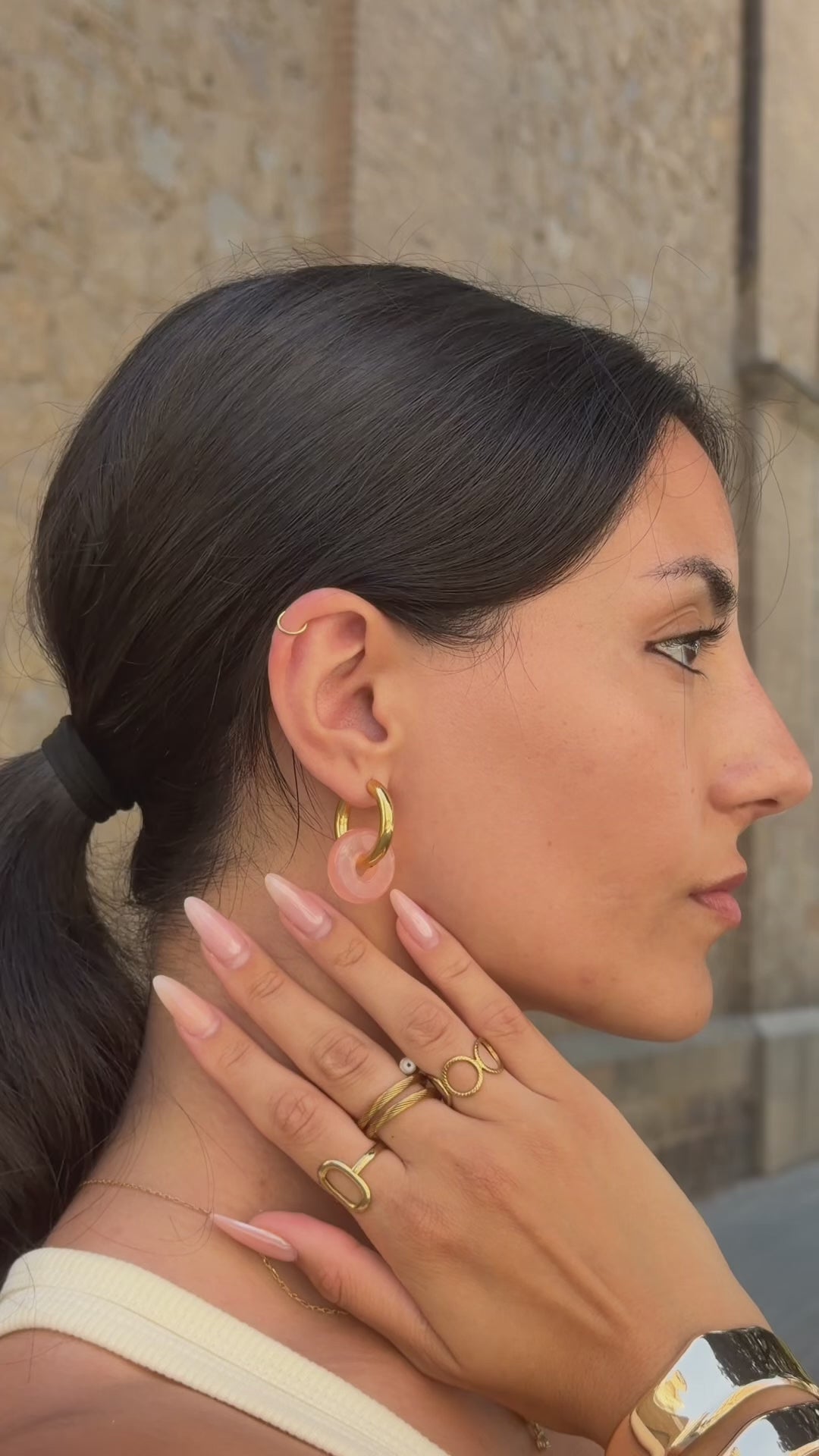 CIRCLE EARRINGS - PINK