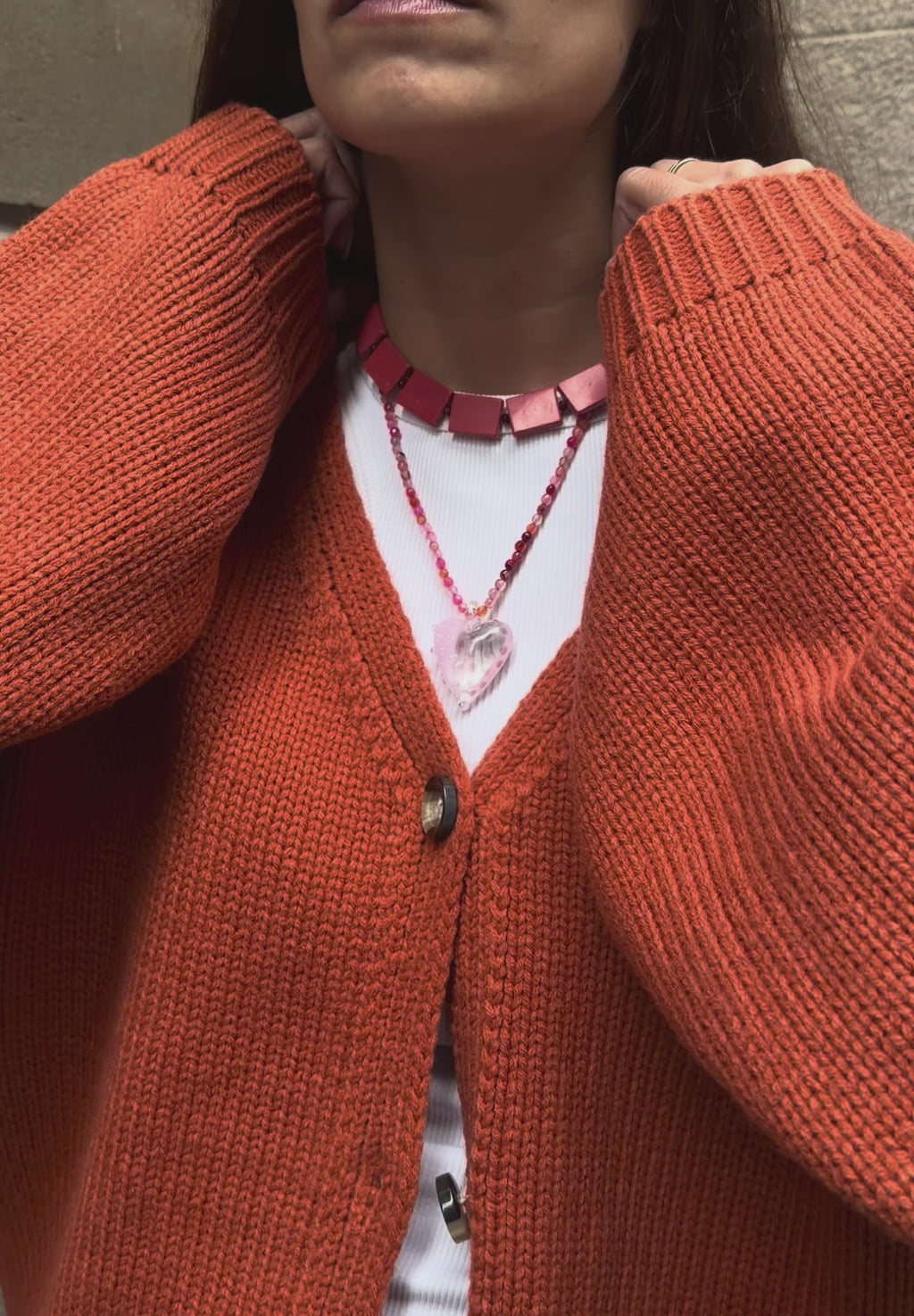 NATURAL STONES NECKLACE - RED