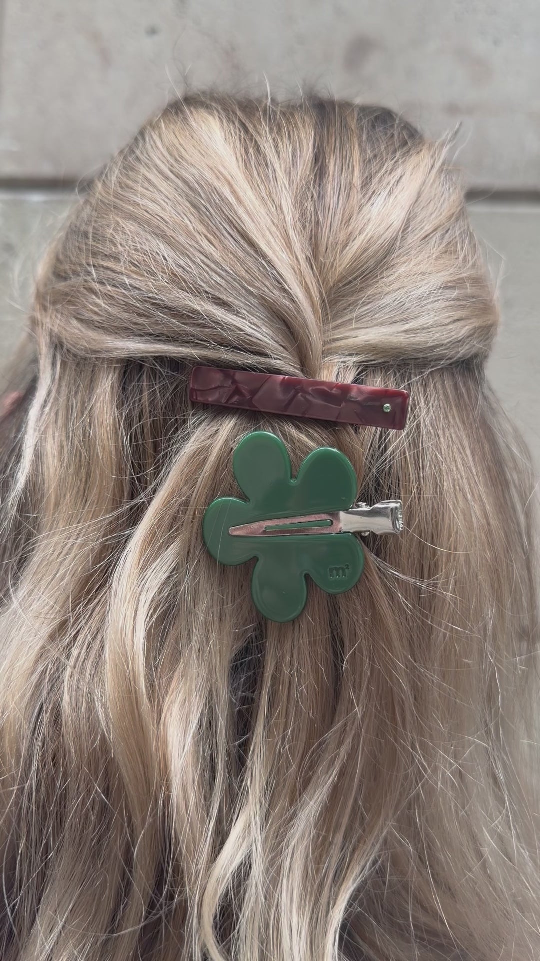 FLOWER HAIR CLIP - GREEN